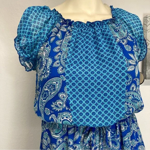 Speechless | Blue Sun Dress size 16 paisley print - Picture 2 of 13